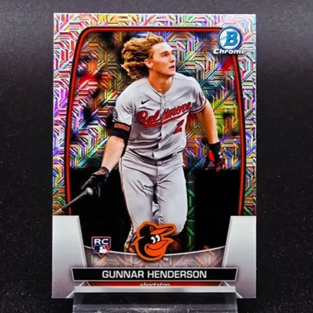 Gunnar Henderson Bowman Chrome Mojo Holiday Short Print SP Baltimore Orioles RC